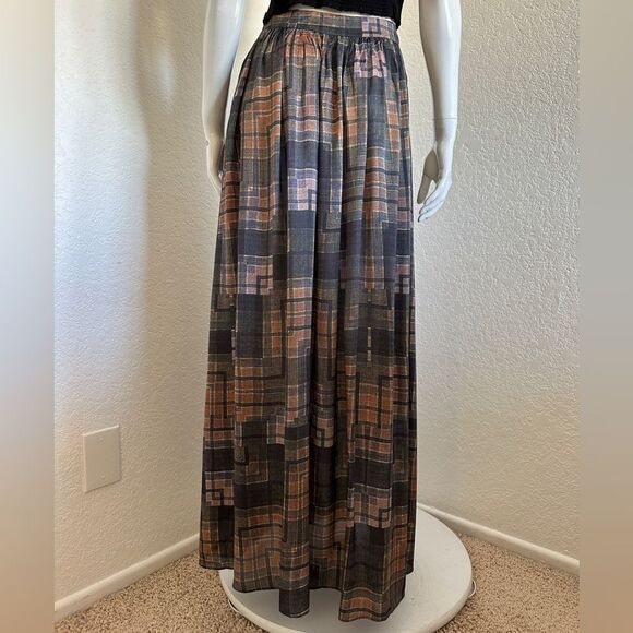 Anthropologie Sam & Lavi Maxi Skirt Patchwork Plaid Print Size S - Picture 3 of 8